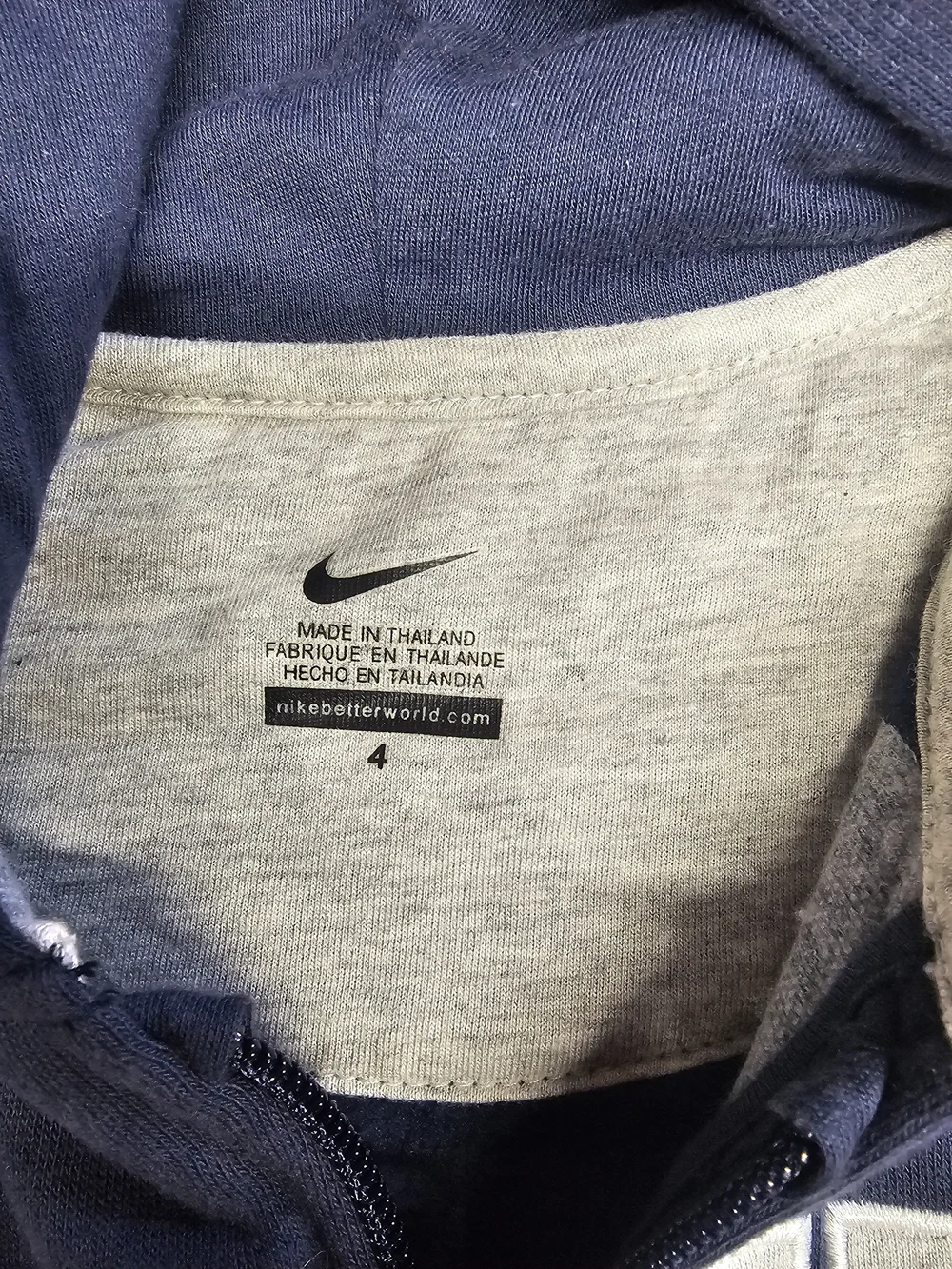 NWOT Nike Kids Navy Blue Full-Zip Hoodie SIZE 4